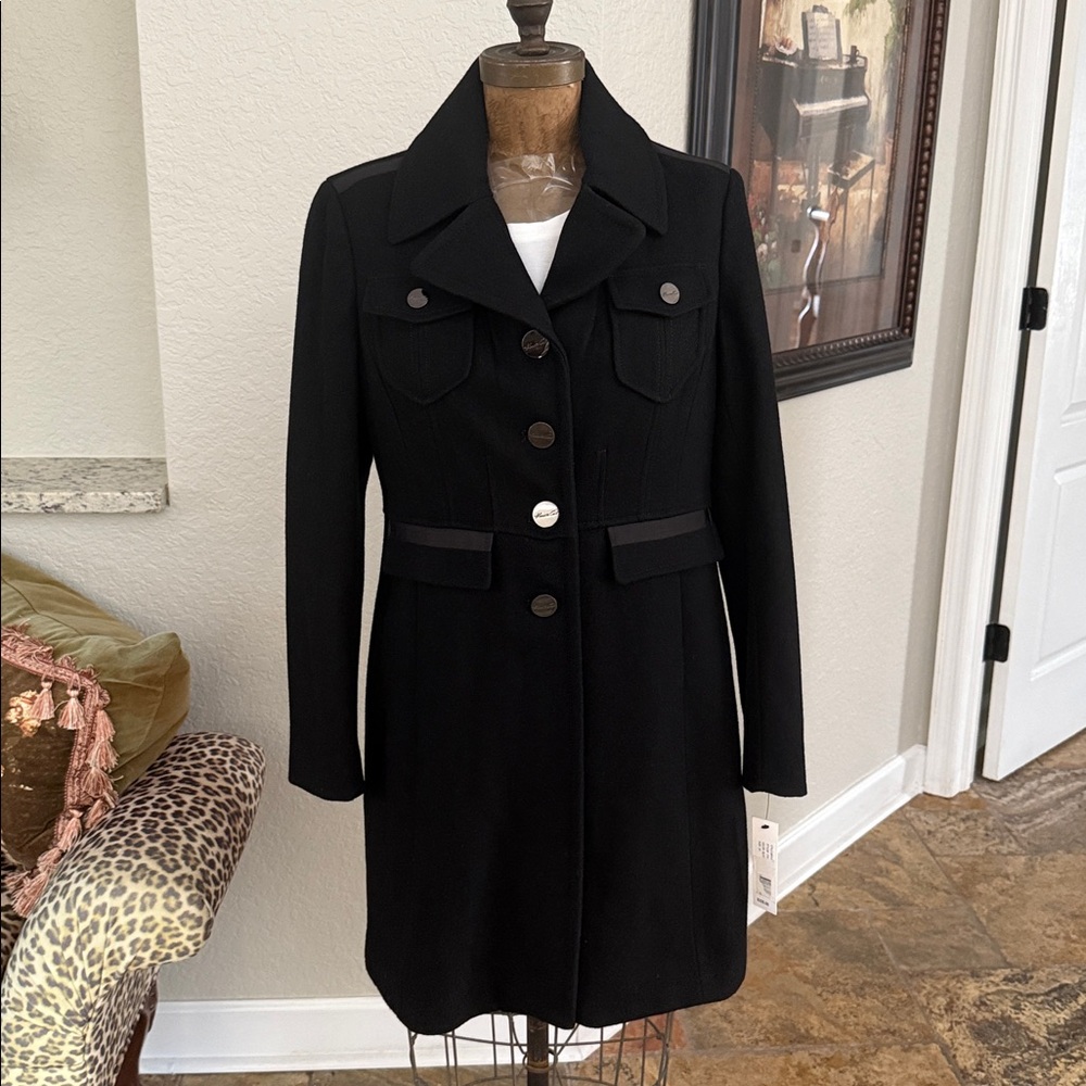 NWT Kenneth Cole black peacoat jacket size 10 (fits like 8)